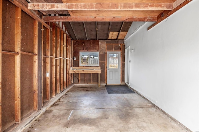 interior space with concrete floors