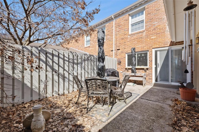 view of patio featuring a fenced backyard