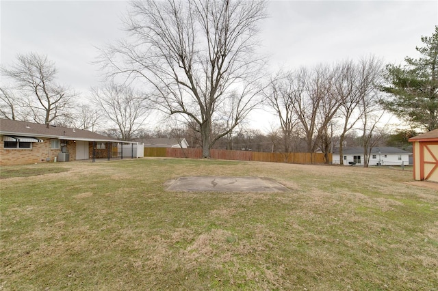 view of yard with fence