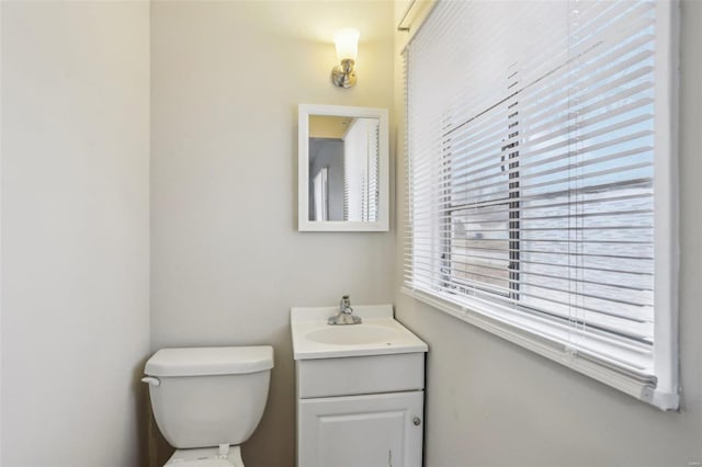 bathroom with toilet and vanity