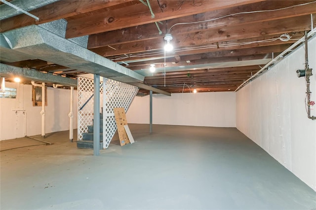 view of unfinished below grade area