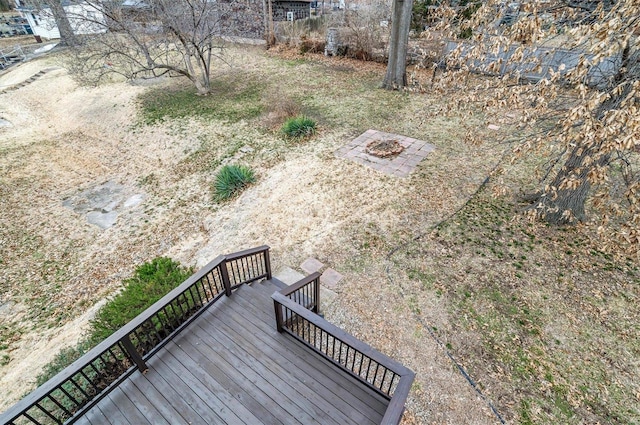 view of yard with a deck