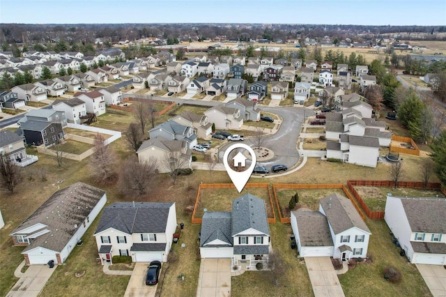 aerial view featuring a residential view