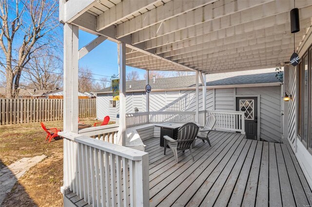 deck with fence