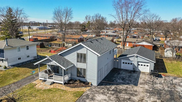 aerial view featuring a residential view