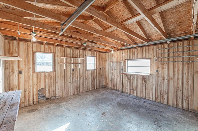 basement with a garage