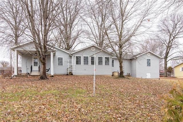 back of house with a porch