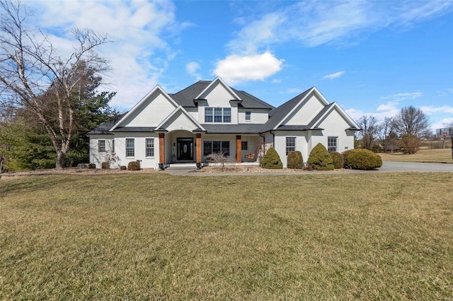 view of front of house with a front lawn