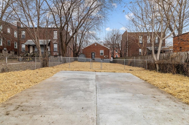 view of yard with a fenced front yard