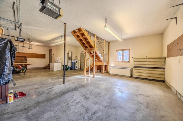 garage featuring a garage door opener and baseboards