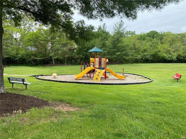 communal playground with a yard