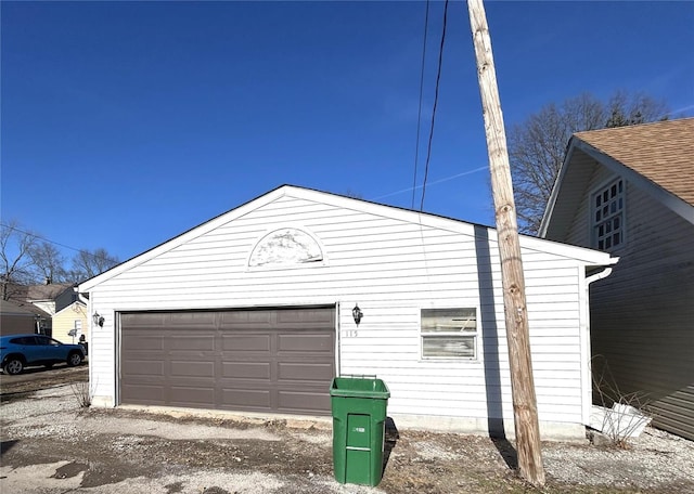 view of garage