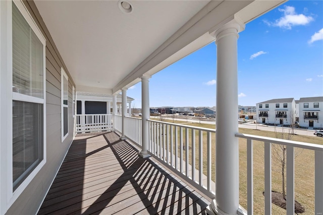 balcony featuring a residential view