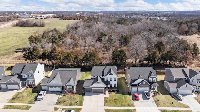 aerial view with a residential view