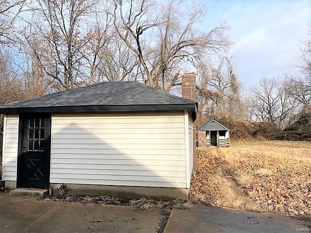 view of shed