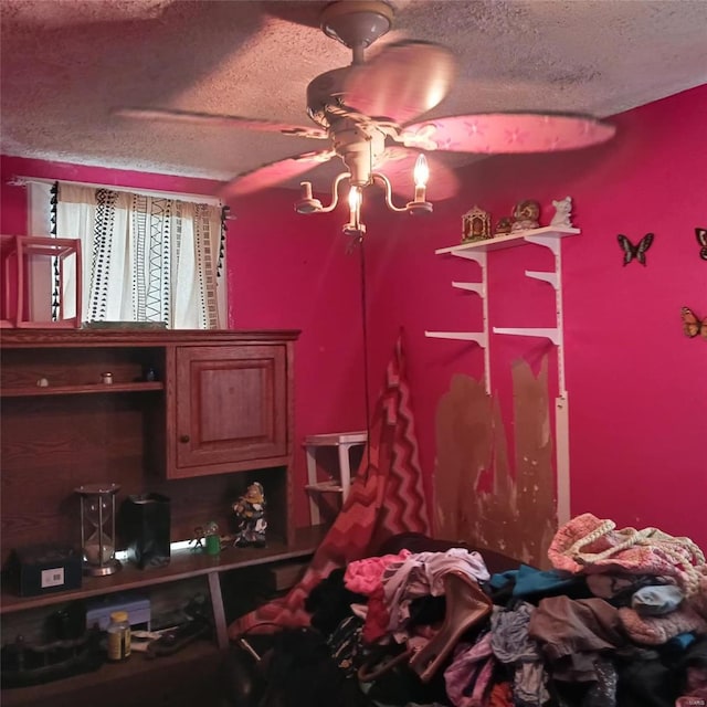 bedroom with a textured ceiling