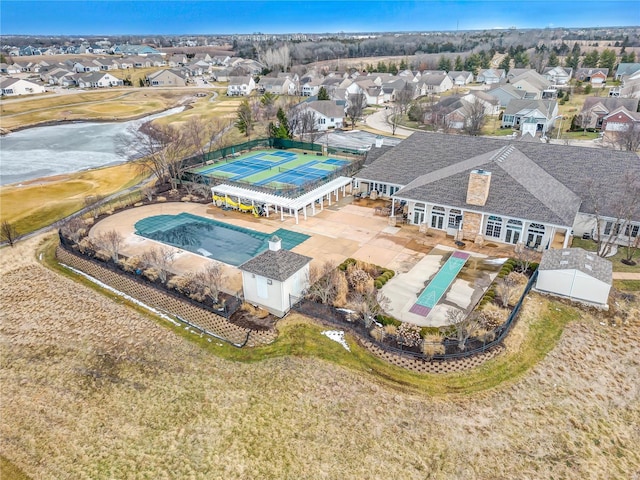 aerial view with a residential view