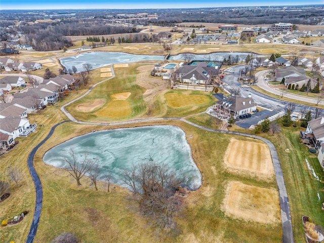 drone / aerial view with a residential view