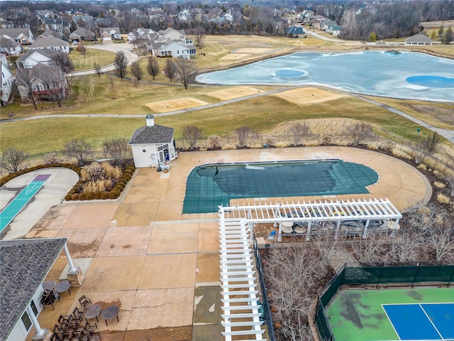 drone / aerial view featuring a residential view