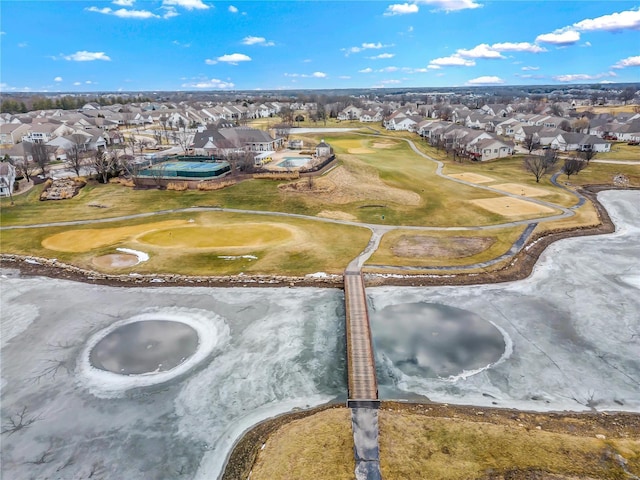 birds eye view of property with a residential view