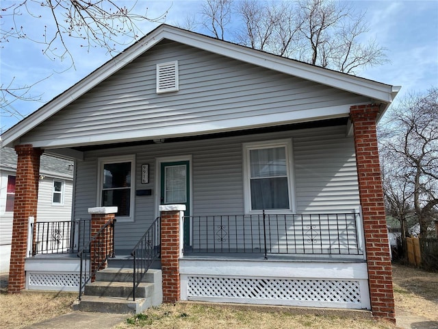 view of front of home with a porch