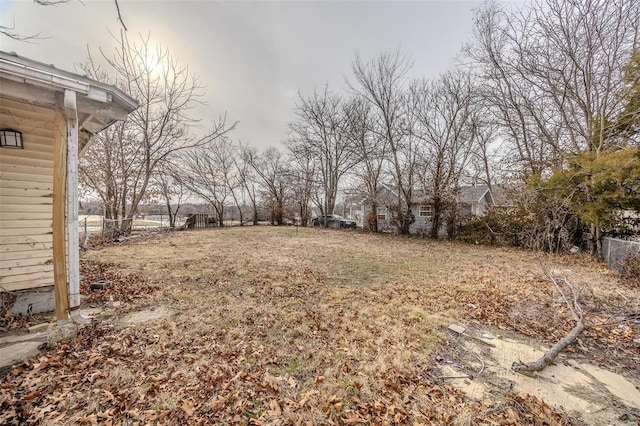 view of yard featuring fence