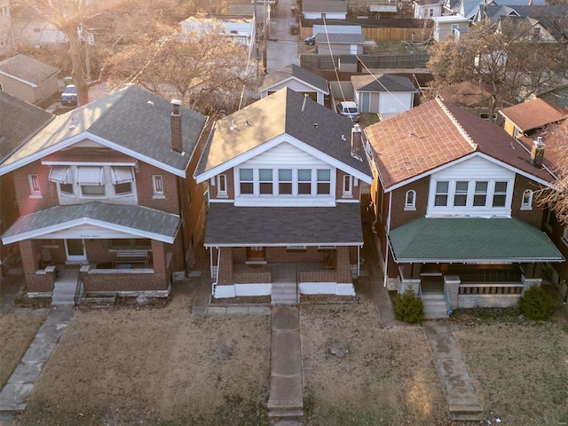 aerial view featuring a residential view