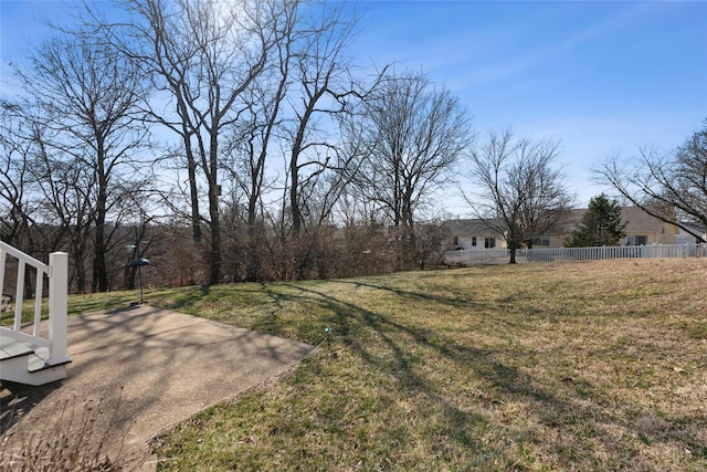 view of yard with fence