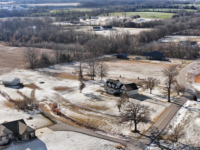 aerial view with a rural view