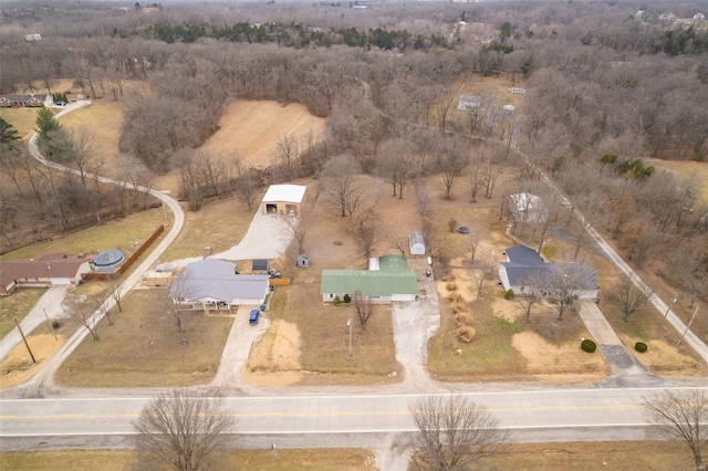 bird's eye view featuring a rural view