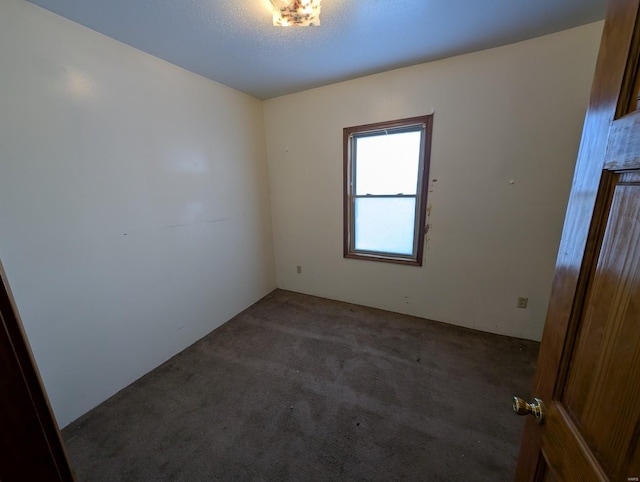 carpeted spare room featuring a textured ceiling