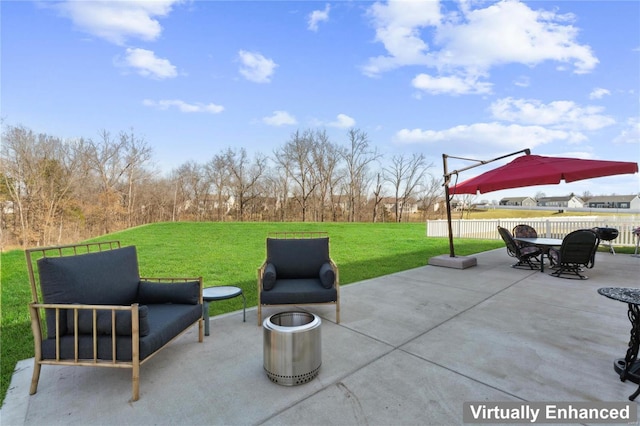 view of patio / terrace with fence