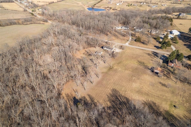 bird's eye view with a rural view