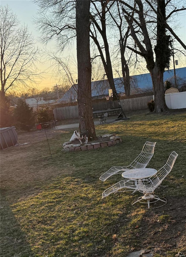 view of yard with fence