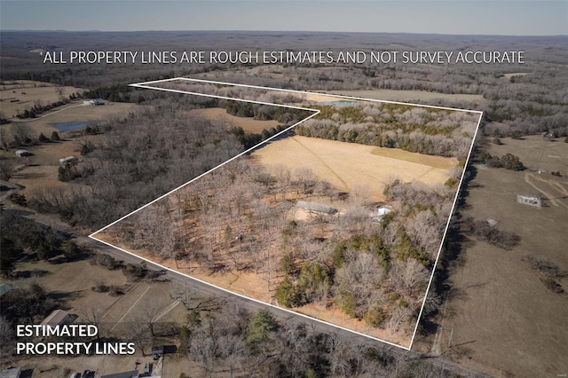 bird's eye view featuring a rural view