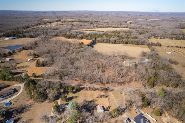 drone / aerial view with a rural view