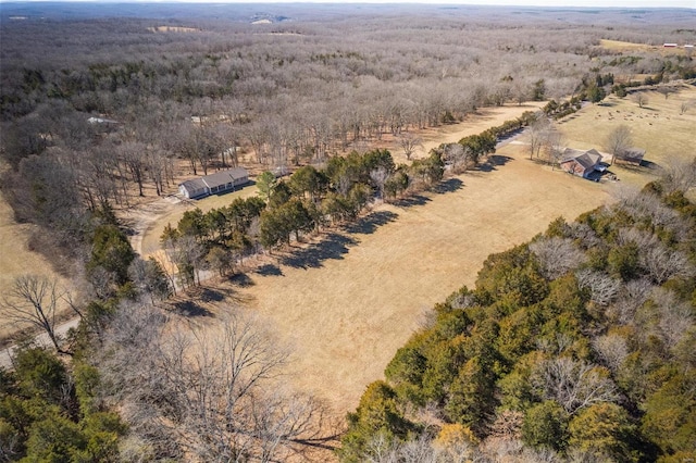 drone / aerial view with a rural view