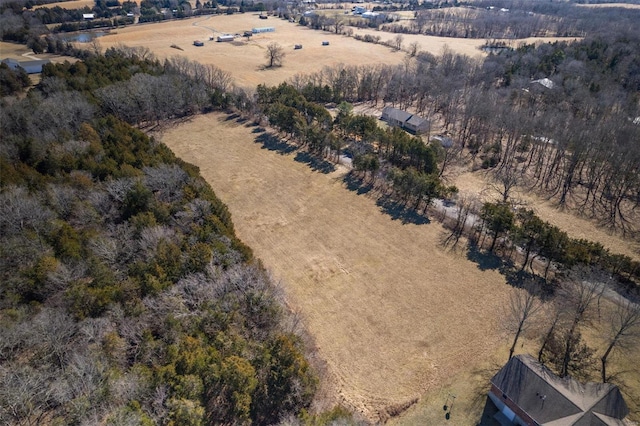 aerial view with a rural view