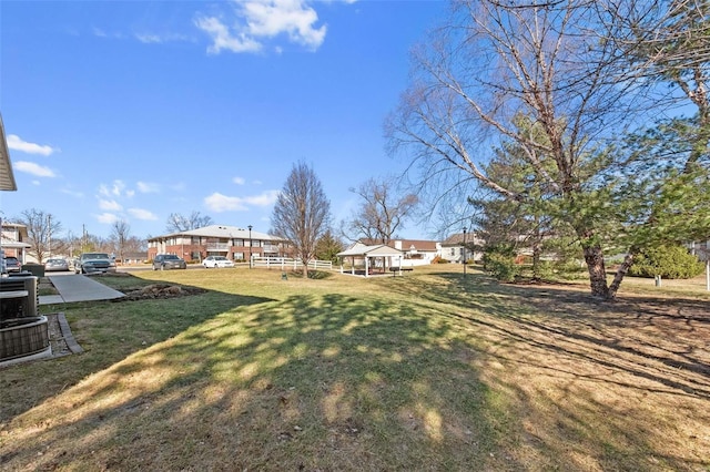 view of yard with a gazebo