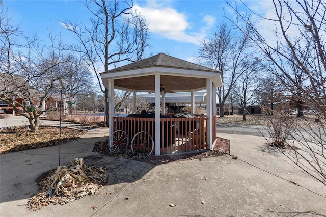 exterior space featuring a gazebo