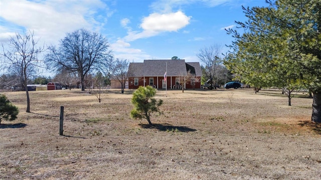 exterior space with a rural view