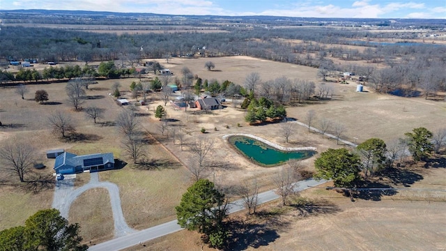 aerial view with a rural view