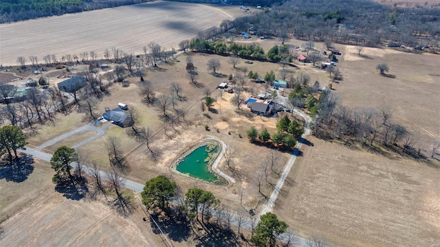 aerial view featuring a rural view