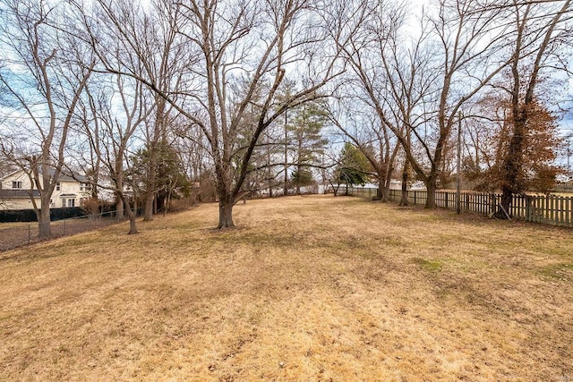 view of yard featuring fence