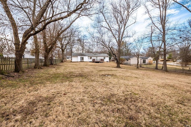 view of yard featuring fence