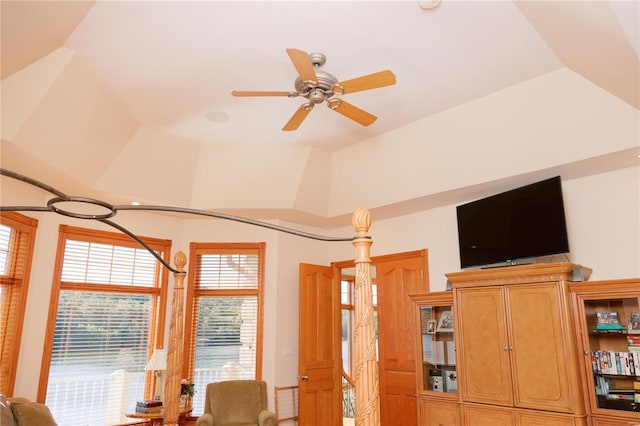 interior space featuring vaulted ceiling