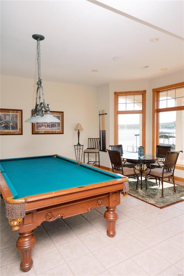 recreation room with pool table