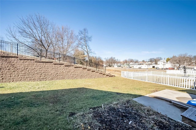 view of yard featuring fence