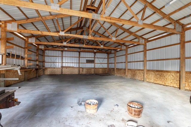 garage featuring metal wall