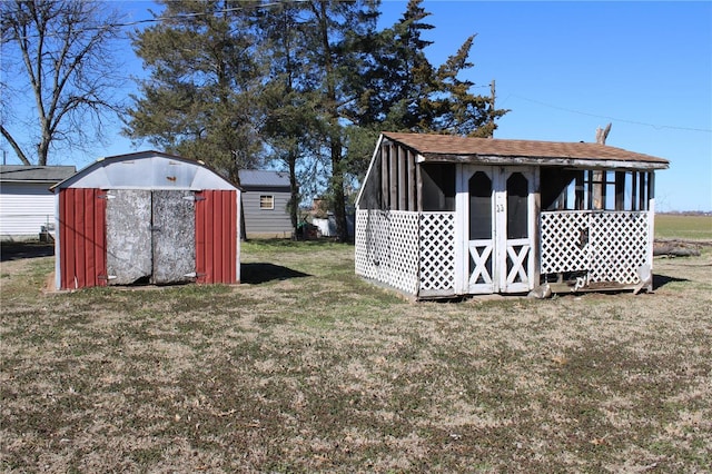 view of shed